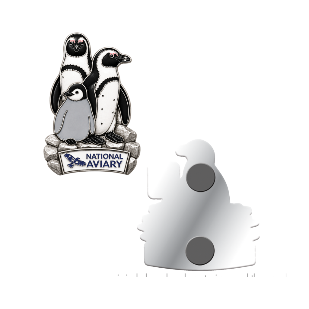 Magnet Metal Infill African Penguin Family on Rocks National Aviary